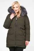 Купить Куртка зимняя женская молодежная цвета хаки 92-955_8Kh, фото 3