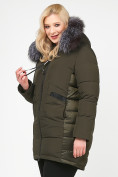 Купить Куртка зимняя женская молодежная цвета хаки 92-955_8Kh, фото 4