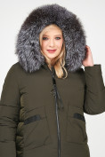 Купить Куртка зимняя женская молодежная цвета хаки 92-955_8Kh