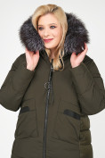Купить Куртка зимняя женская молодежная цвета хаки 92-955_8Kh, фото 6