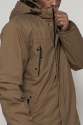 Купить Парка мужская зимняя с мехом бежевого цвета 92112B, фото 11