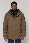 Купить Парка мужская зимняя с мехом бежевого цвета 92112B, фото 6