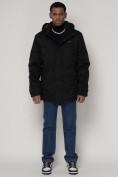 Купить Парка мужская зимняя с мехом черного цвета 92112Ch