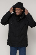 Купить Парка мужская зимняя с мехом черного цвета 92112Ch, фото 10