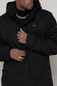 Купить Парка мужская зимняя с мехом черного цвета 92112Ch, фото 11
