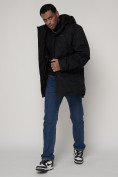 Купить Парка мужская зимняя с мехом черного цвета 92112Ch, фото 14