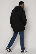 Купить Парка мужская зимняя с мехом черного цвета 92112Ch, фото 4