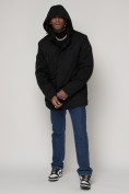 Купить Парка мужская зимняя с мехом черного цвета 92112Ch, фото 5