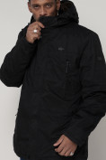 Купить Парка мужская зимняя с мехом черного цвета 92112Ch, фото 8