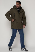 Купить Парка мужская зимняя с мехом цвета хаки 92112Kh, фото 3