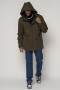 Купить Парка мужская зимняя с мехом цвета хаки 92112Kh, фото 5