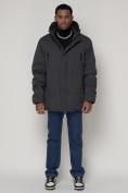 Купить Парка мужская зимняя с мехом серого цвета 92112Sr