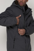 Купить Парка мужская зимняя с мехом серого цвета 92112Sr, фото 12