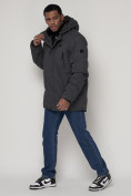 Купить Парка мужская зимняя с мехом серого цвета 92112Sr, фото 2