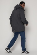 Купить Парка мужская зимняя с мехом серого цвета 92112Sr, фото 4