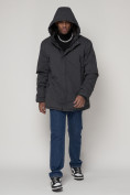 Купить Парка мужская зимняя с мехом серого цвета 92112Sr, фото 5