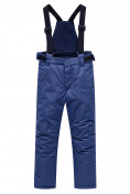 Купить Брюки горнолыжные подростковые для мальчика темно-синего цвета 9253TS