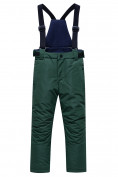 Купить Брюки горнолыжные подростковые для мальчика темно-зеленого цвета 9253TZ