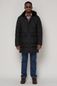 Купить Куртка зимняя мужская классическая стеганная черного цвета 92895Ch