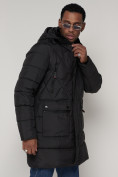 Купить Куртка зимняя мужская классическая стеганная черного цвета 92895Ch, фото 11