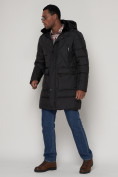Купить Куртка зимняя мужская классическая стеганная черного цвета 92895Ch, фото 2
