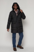 Купить Куртка зимняя мужская классическая стеганная черного цвета 92895Ch, фото 5