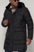 Купить Куртка зимняя мужская классическая стеганная черного цвета 92895Ch, фото 8