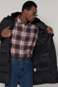 Купить Куртка зимняя мужская классическая стеганная темно-синего цвета 92895TS, фото 10