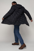Купить Куртка зимняя мужская классическая стеганная темно-синего цвета 92895TS, фото 13
