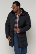 Купить Куртка зимняя мужская классическая стеганная темно-синего цвета 92895TS, фото 15