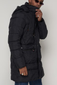 Купить Куртка зимняя мужская классическая стеганная темно-синего цвета 92895TS, фото 8
