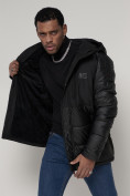 Купить Спортивная молодежная куртка мужская черного цвета 92933Ch, фото 16