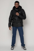 Купить Спортивная молодежная куртка мужская черного цвета 92933Ch, фото 6