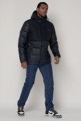 Купить Спортивная молодежная куртка мужская темно-синего цвета 92933TS, фото 3