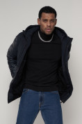 Купить Спортивная молодежная куртка мужская темно-синего цвета 92933TS, фото 6