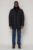 Купить Куртка зимняя мужская классическая темно-синего цвета 92962TS