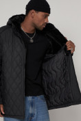 Купить Куртка зимняя мужская классическая стеганная черного цвета 93168Ch, фото 13