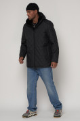 Купить Куртка зимняя мужская классическая стеганная черного цвета 93168Ch, фото 2