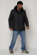 Купить Куртка зимняя мужская классическая стеганная черного цвета 93168Ch, фото 3