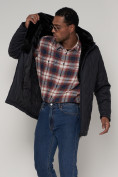Купить Куртка зимняя мужская классическая стеганная темно-синего цвета 93168TS, фото 10
