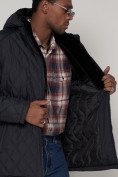 Купить Куртка зимняя мужская классическая стеганная темно-синего цвета 93168TS, фото 11