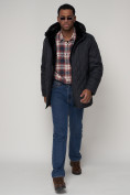 Купить Куртка зимняя мужская классическая стеганная темно-синего цвета 93168TS, фото 13