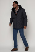 Купить Куртка зимняя мужская классическая стеганная темно-синего цвета 93168TS, фото 2