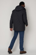 Купить Куртка зимняя мужская классическая стеганная темно-синего цвета 93168TS, фото 3