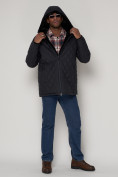 Купить Куртка зимняя мужская классическая стеганная темно-синего цвета 93168TS, фото 4