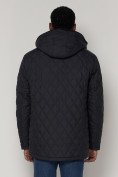 Купить Куртка зимняя мужская классическая стеганная темно-синего цвета 93168TS, фото 8