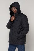 Купить Куртка зимняя мужская классическая стеганная темно-синего цвета 93168TS, фото 9
