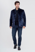 Купить Куртка велюровая классическая Valianly темно-синего цвета 93351TS, фото 2