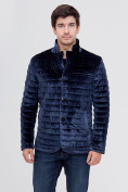 Купить Куртка велюровая классическая Valianly темно-синего цвета 93351TS, фото 5