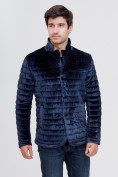 Купить Куртка велюровая классическая Valianly темно-синего цвета 93351TS, фото 6